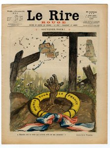 赤い笑い "の表紙、色で風刺する 作： Adolphe Leon Willette