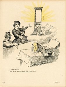 バタープレート」123番、カラーの風刺画 作： Adolphe Leon Willette