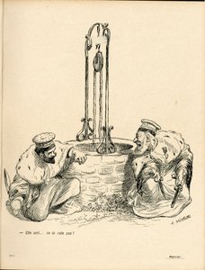 バタープレート」123番、カラーの風刺画 作： Adolphe Leon Willette