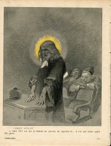 バタープレート」123番、カラーの風刺画 作： Adolphe Leon Willette