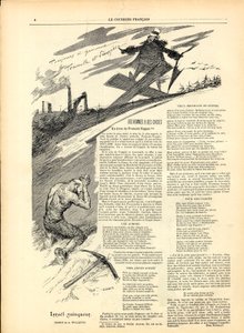 The English Courier」白黒風刺 作： Adolphe Leon Willette