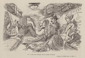 イギリス人だけが旅の仕方を知っている（リトグラフ） 作： Adolphe Leon Willette