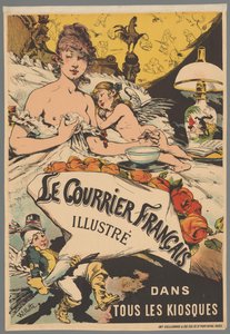 Werbeplakat: Le Courrier Français illustré in den Kiosken 作： アドルフ・レオン・ウィレット