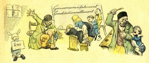1867年、パリのサン・ボニファス教育施設での学生たちの荒れた生活 作： Adolphe Leon Willette
