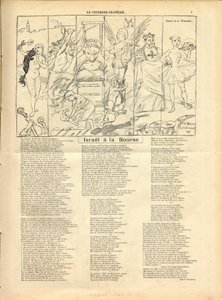 クーリエ・フランセ、モノクロの風刺画 作： Adolphe Leon Willette