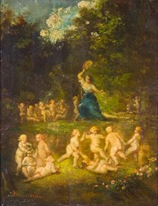 「ギャンブル」、1844-1886 作： Adolphe Monticelli
