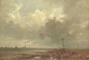 夜の川の眺め 作： Adolphe Mouilleron
