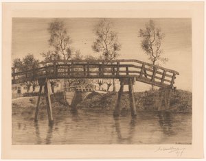 橋 ブリッジ (II) (オブジェクトのタイトル) 作： Adolphe P.H J. van Weezel Errens (signed by artist)