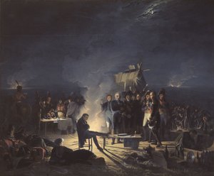 1809年7月5日から6日までの夜にワグラムの戦場でナポレオンビバーク1 作： Adolphe Roehn