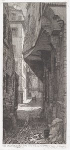 水辺のグルニエ通り、バレス通りの隣 作： Adolphe Théodore Jules Martial Potémont