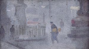像の台座のための習作、アルバート・スクエア、1910年頃（油彩・板） 作： Adolphe Valette