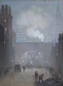 マンチェスター、チャールズ・ストリートに通じるヨーク・ストリート 作： Adolphe Valette
