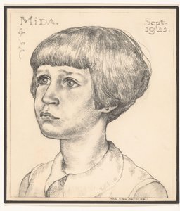 ハン・ファン・デル・コップによるミダの肖像画の複製写真 美田 1933 年 9 月 (オブジェクトのタイトル) 作： Adriaan Bijl (attributed to)