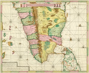 1720年頃にオランダの地図製作者Adriaan Relandによって作成された後の南インドとセイロンの地図 作： Adriaan Reland