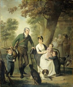 Jonkheer Gysbert Carel Rutger Reinier van Brienen van Ramerus (1771-1821)、彼の妻と 4 人の子供たちと 作： エイドリアン・デ・レリー