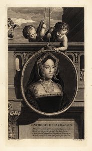 アラゴンのカトリーヌ（1485-1536）（エングレーヴィング） 作： Adriaan van der (after) Werff