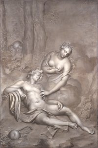 ルナ（ダイアナ）が眠っているエンディミオンを訪ねる、1696年 作： Adriaan van der Werff