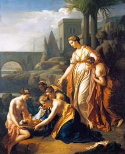Moisés salvo da água, de Adriaen van der Werff (1659-1722), 75x60 cm, óleo sobre painel