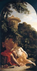 羊飼いと羊飼い、好色な羊飼い、c。 1696 作： Adriaan van der Werff
