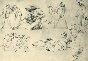数字の研究、17世紀初頭、1943年。 作： Adriaen Brouwer