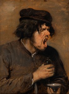苦い薬 1636-38年頃 オーク材に油彩 作： Adriaen Brouwer