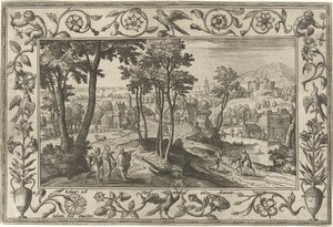エマオの巡礼者 聖書、神話、狩猟の風景（シリーズ名） 作： Adriaen Collaert