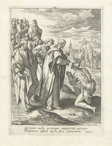 らい病人を癒す キリストの生涯（シリーズタイトル） ヴィータ・I・クリスティ（シリーズタイトル） 作： Adriaen Collaert