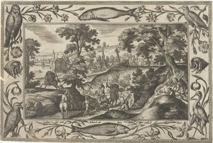 鹿狩り 聖書、神話、狩猟の風景（シリーズ名） 作： Adriaen Collaert