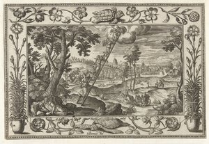 ヤコブのはしご 聖書、神話、狩猟の風景（シリーズ名） 作： Adriaen Collaert