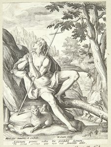 砂漠の洗礼者ヨハネ 作： Adriaen Collaert