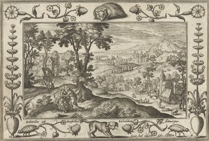 ユダとタマル 聖書、神話、狩猟の風景（シリーズ名） 作： Adriaen Collaert