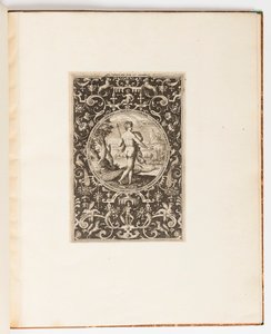 ジュノー、パリスの審判が描かれた 6 つの装飾デザインのプレート 作： Adriaen Collaert