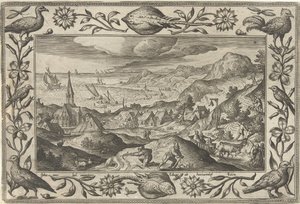 ウサギ狩り 聖書、神話、狩猟の風景（シリーズ名） 作： Adriaen Collaert