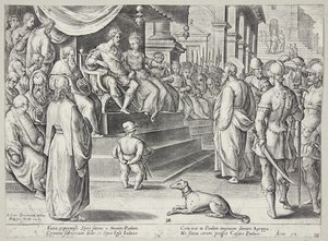 フェストゥスとアグリッパの前の聖パウロ 作： Adriaen Collaert