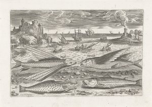 ビーチで 4 匹の魚 釣り（連載タイトル） Piscium v​​ivae アイコン (シリーズ タイトル)