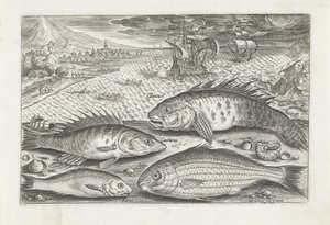 ビーチで 4 匹の魚 釣り（連載タイトル） Piscium v​​ivae アイコン (シリーズ タイトル)