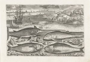 ビーチで 4 匹の魚 釣り（連載タイトル） Piscium v​​ivae アイコン (シリーズ タイトル)