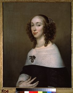 Portrait de femme (女性の肖像)。 Adriaen Hannemann の絵画 (Adrien Hanneman) 作： Adriaen Hanneman