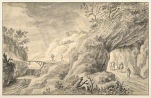 道路のある岩の多い風景 作： Adriaen I van Nieulandt