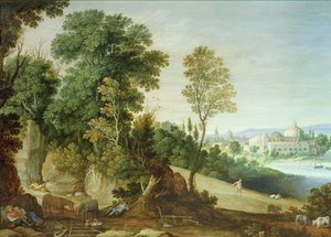 農夫が眠っている間の悪魔の種蒔きの風袋 作： Adriaen I van Nieulandt