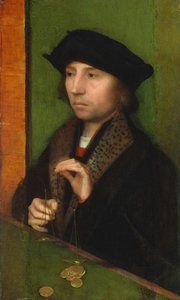 金をはかる男、カリフォルニア州。 1515-20。 作： Adriaen Isenbrandt