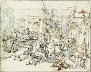 居酒屋の農民の会社、1675年頃 作： Adriaen Jansz. van Ostade
