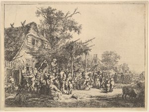 トレリスの下でダンス、1610-85。 作： Adriaen Jansz. van Ostade