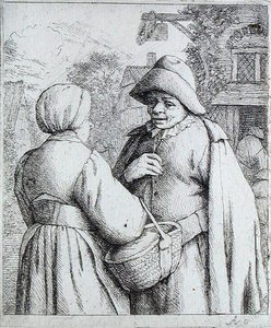 会話する男と女(エングレービング) 作： Adriaen Jansz. van Ostade