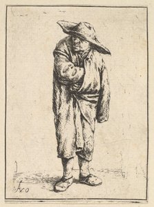 彼のマントに包まれた農民、1610-85。 作： Adriaen Jansz. van Ostade