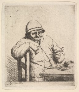 パイプを持つ農民、1640-80。 作： Adriaen Jansz. van Ostade