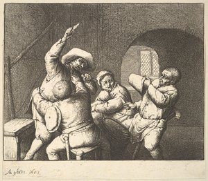 ナイフ・スラスト、1610-85。 作： Adriaen Jansz. van Ostade