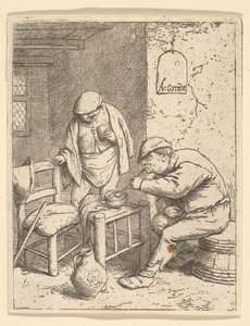 喫煙者と酒飲み、1682年。 作： Adriaen Jansz. van Ostade