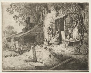 紡ぐ女。 作： Adriaen Jansz. van Ostade