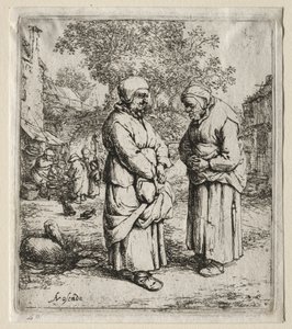 2つのゴシップ。 作： Adriaen Jansz. van Ostade